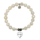 Moonstone Gemstone Bracelet with Grateful Sterling Silver Charm