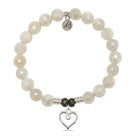 Moonstone Gemstone Bracelet with Love Within Sterling Silver Charm