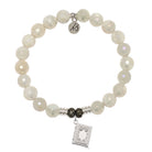 Moonstone Gemstone Bracelet with Memories Sterling Silver Charm