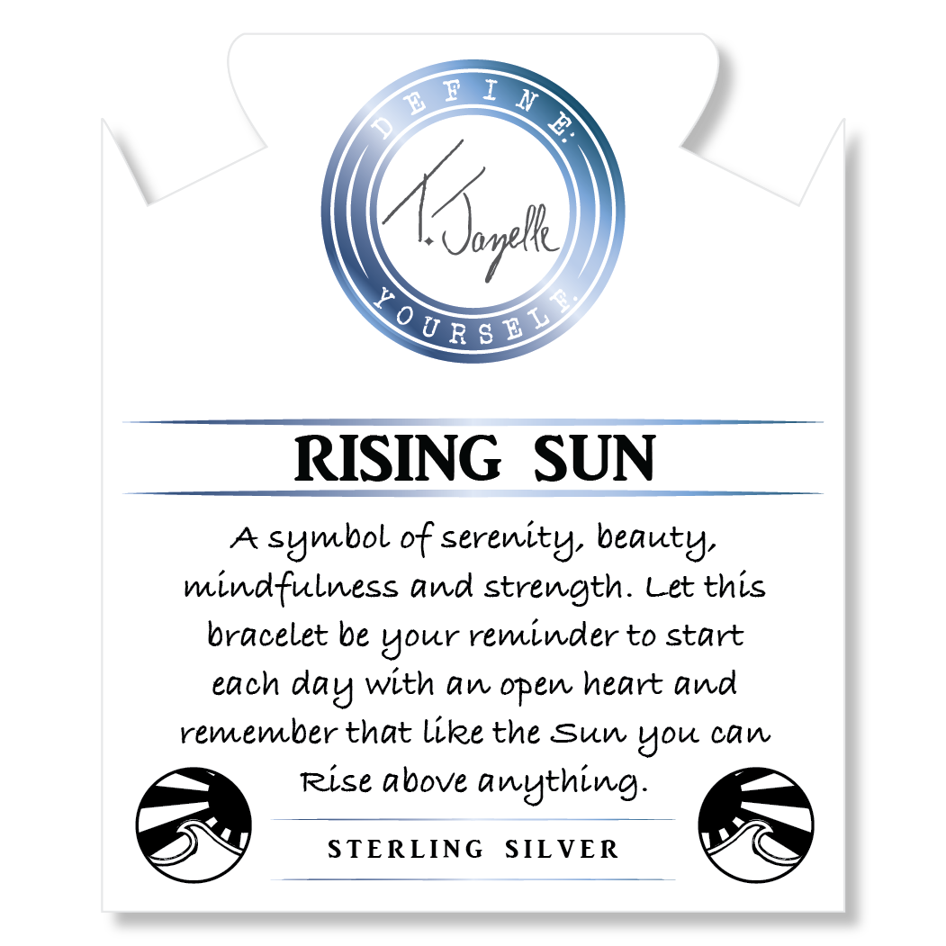 Moonstone Gemstone Bracelet with Rising Sun Sterling Silver Charm