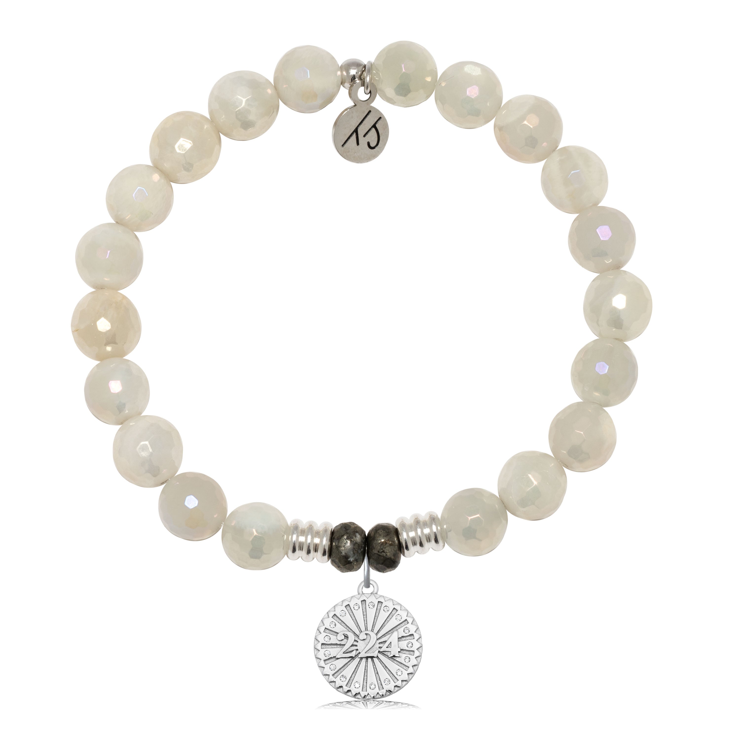 Moonstone Gemstone Bracelet with Today Tomorrow Forever Sterling Silver Charm