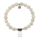 Moonstone Gemstone Bracelet with Unbreakable Friendship Sterling Silver Charm