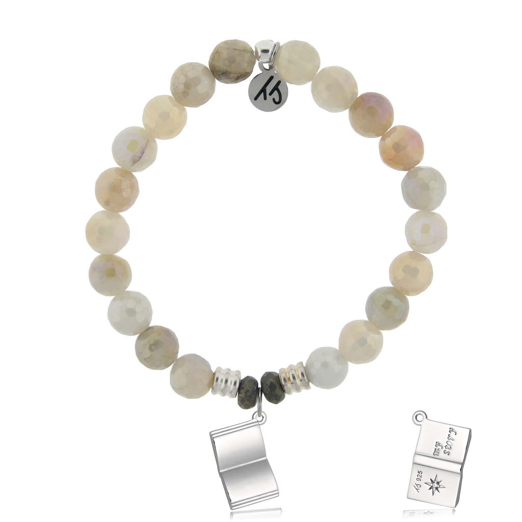 Moonstone Gemstone Bracelet with Your Story Sterling Silver Charm
