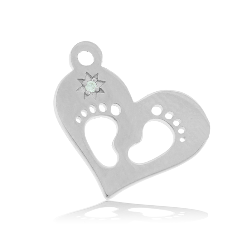 Multi Blue Jade Gemstone Bracelet with Baby Feet Sterling Silver Charm