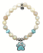National Dog Day Exclusive with Larimar Sterling Silver Paw Charm & Moonstone Gemstone Bracelet