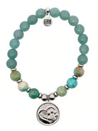 National Dog Day Exclusive with Sterling Silver Paw Charm & Mountain Blue Jade Gemstone Bracelet