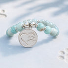 National Dog Day Exclusive with Sterling Silver Paw Charm & Mountain Blue Jade Gemstone Bracelet