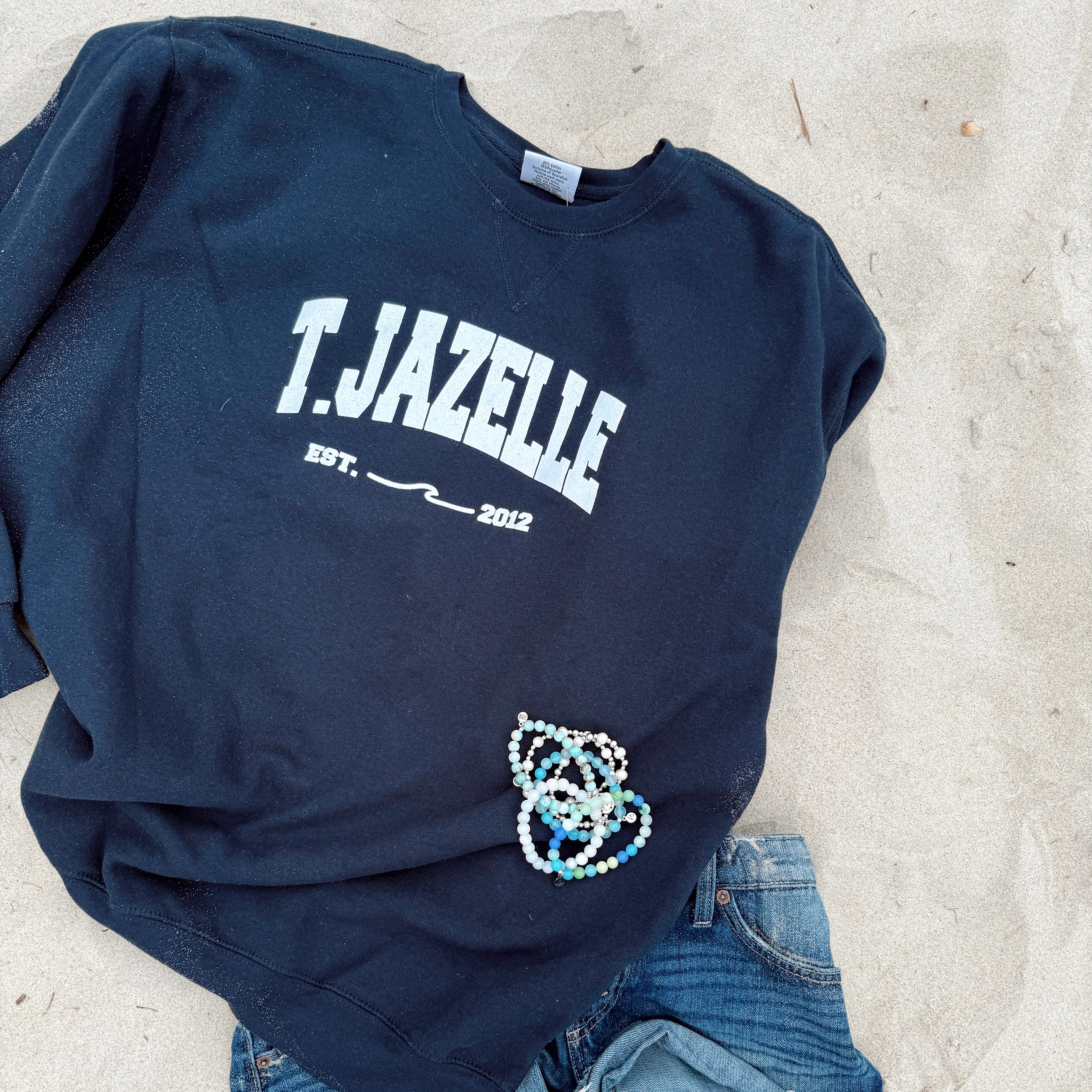 Navy T. JAZELLE Crewneck