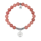 New Beginnings Charm with Strawberry Jade Gemstone Bracelet