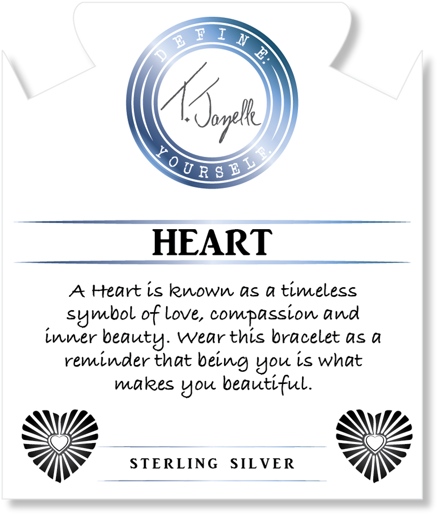 Ocean Jasper Gemstone Bracelet with Heart Sterling Silver Charm