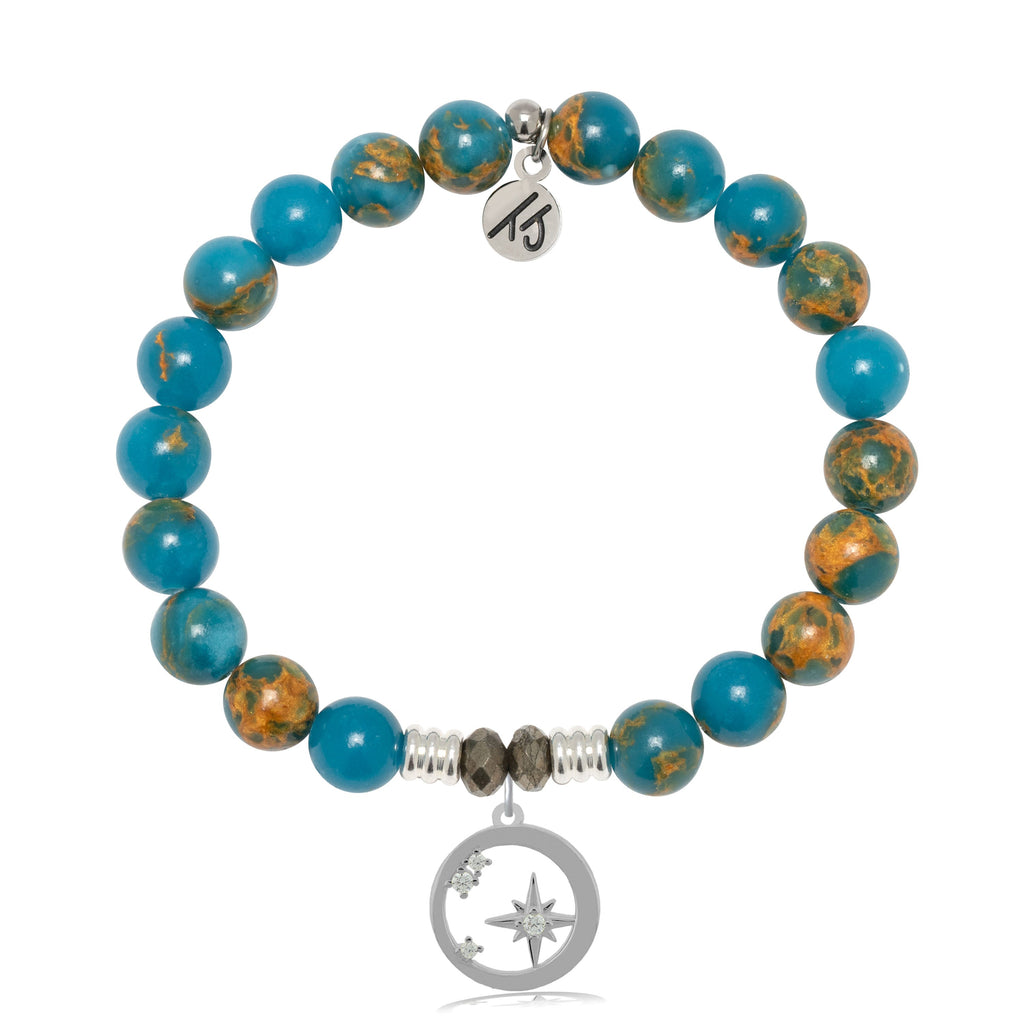 Ocean Jasper Gemstone Bracelet with What is Meant To Be Sterling Silver Charm