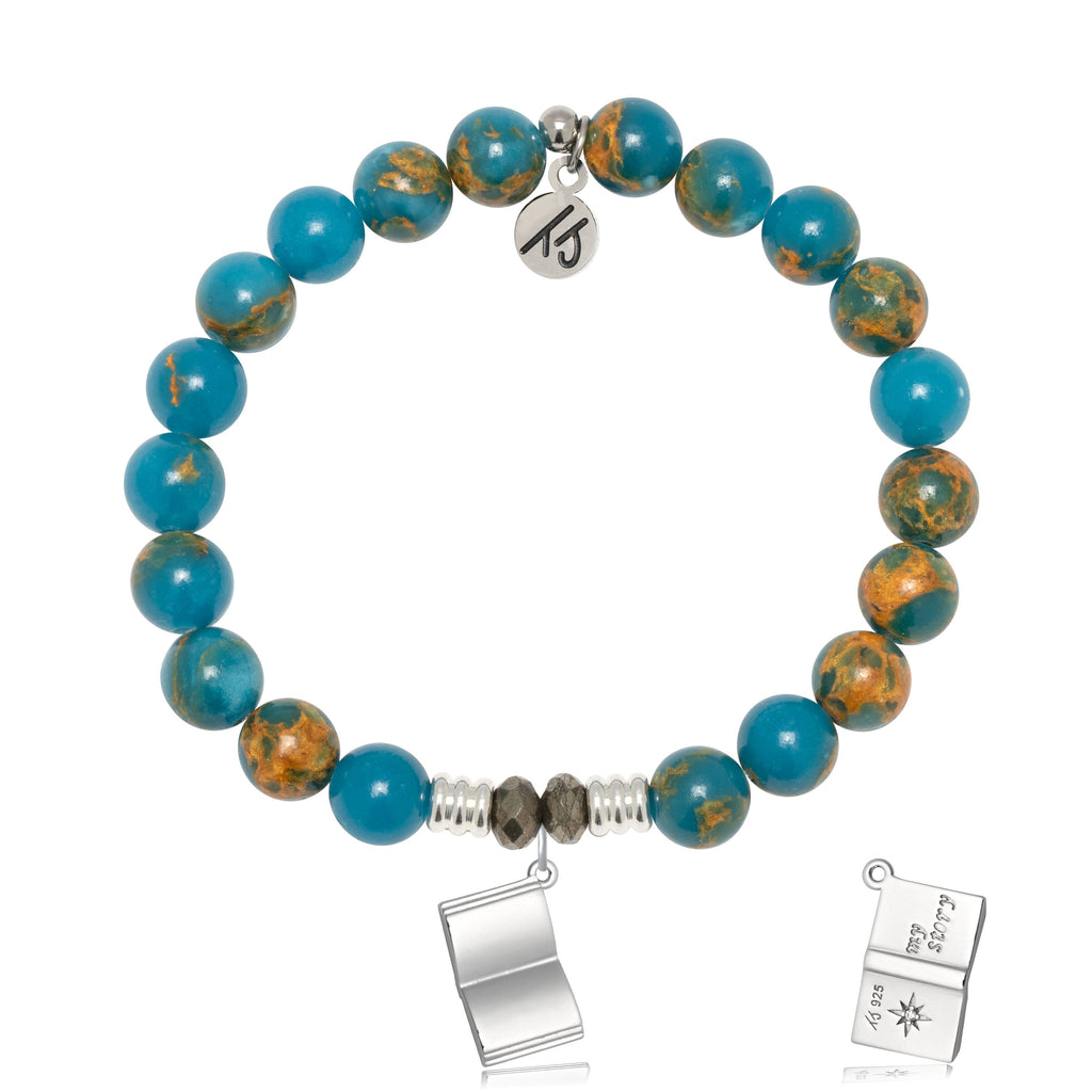 Ocean Jasper Gemstone Bracelet with Your Story Sterling Silver Charm