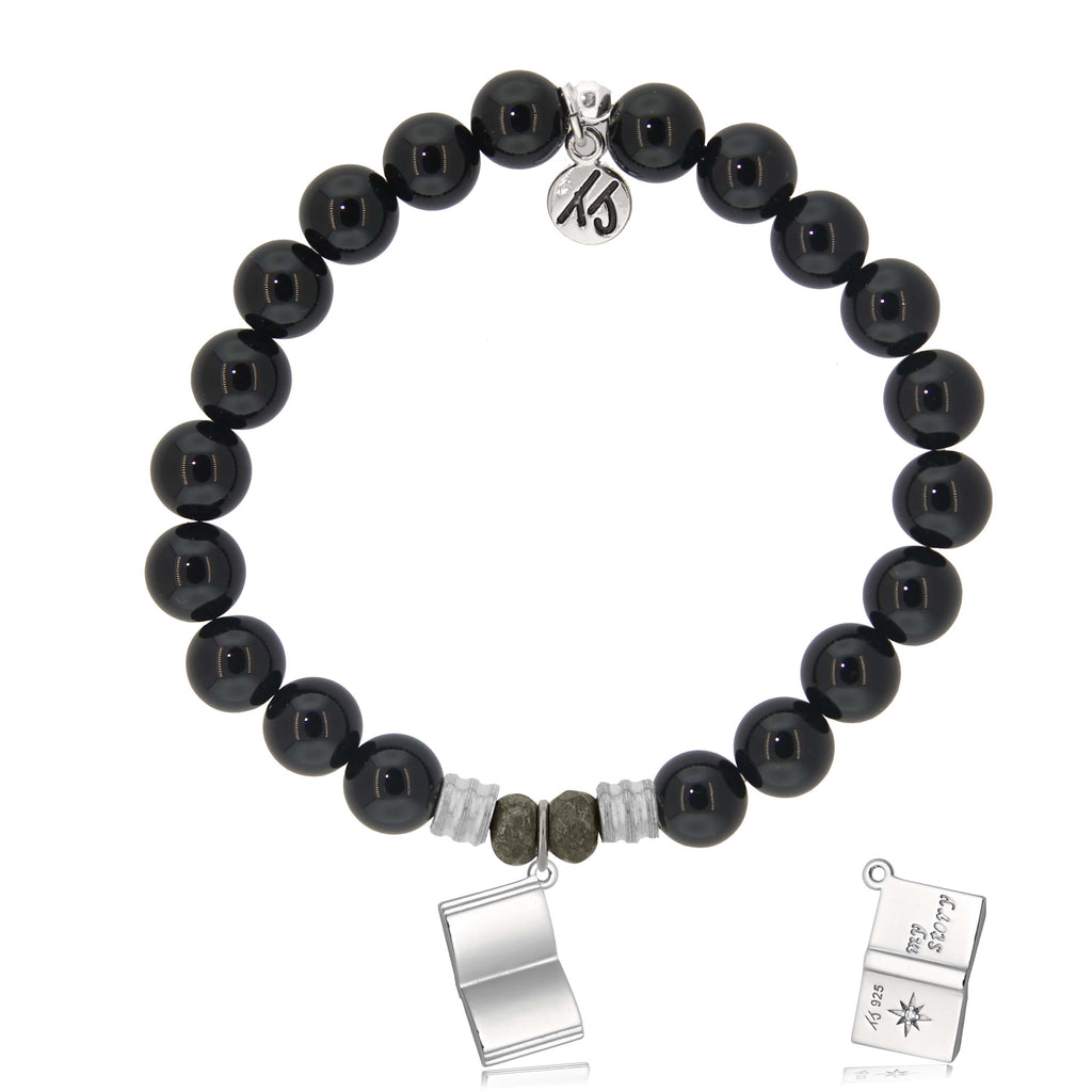 Onyx Gemstone Bracelet with Your Story Sterling Silver Charm