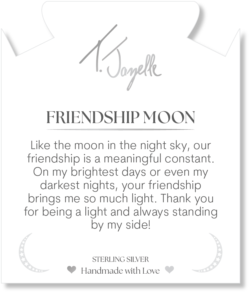 Orange Fire Agate Gemstone Bracelet with Friendship Moon Sterling Silver Charm