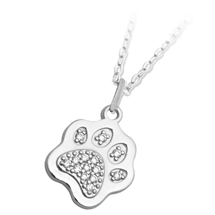 Paw CZ Charm Necklace