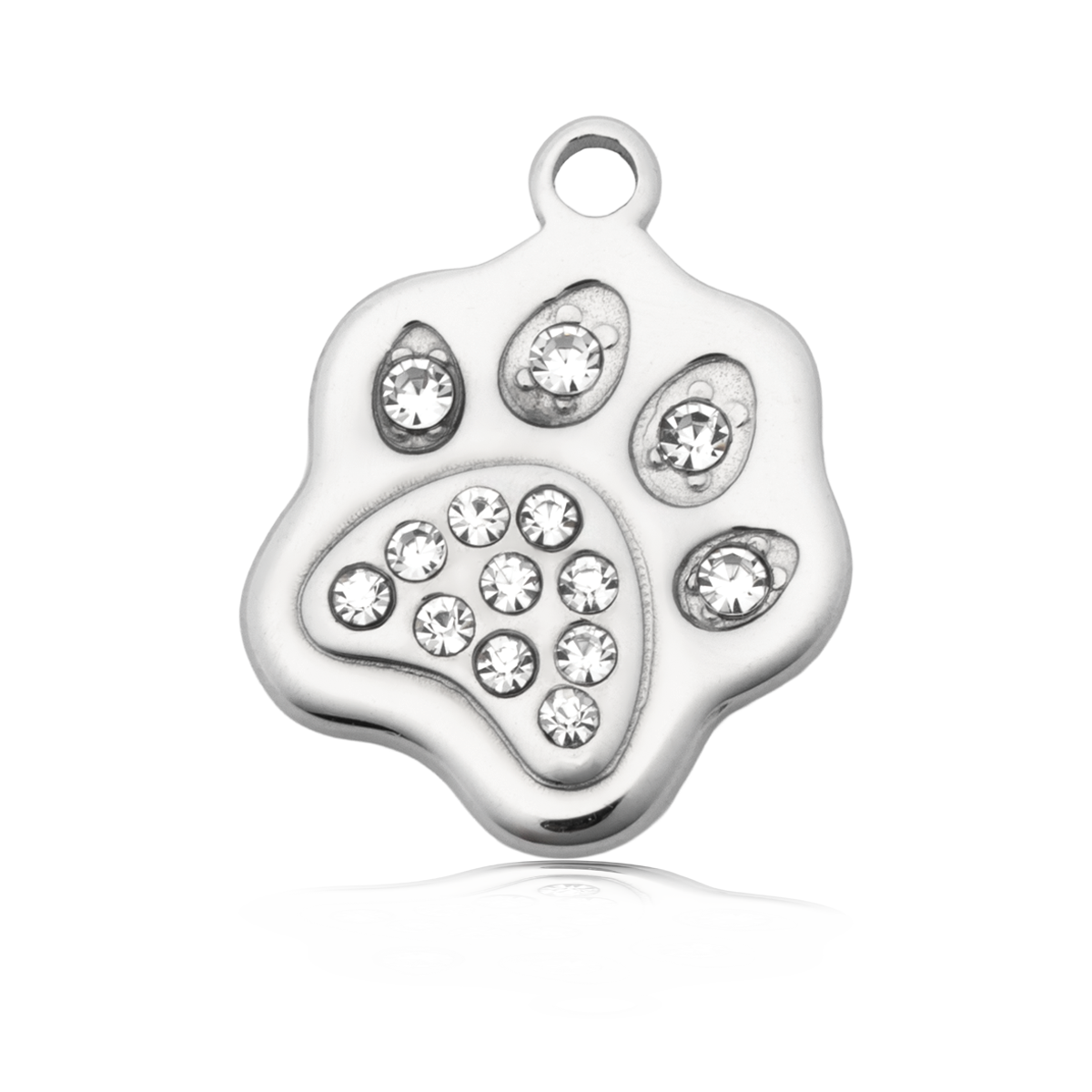 Paw CZ Charm with Moonstone Gemstone Bracelet