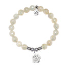 Paw CZ Charm with Moonstone Gemstone Bracelet