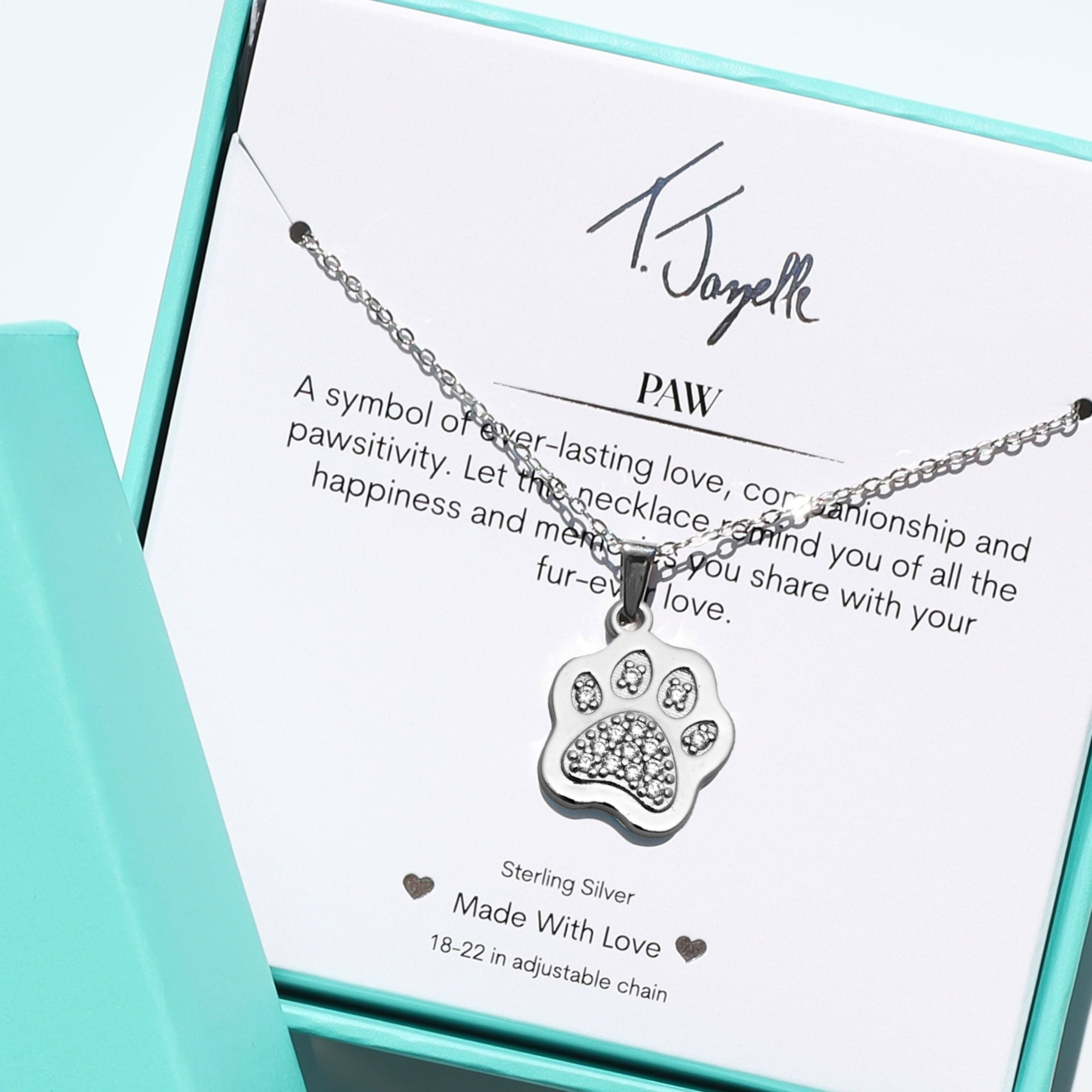 Sterling Silver Pet Paw Necklace By Ellie Ellie | notonthehighstreet.com
