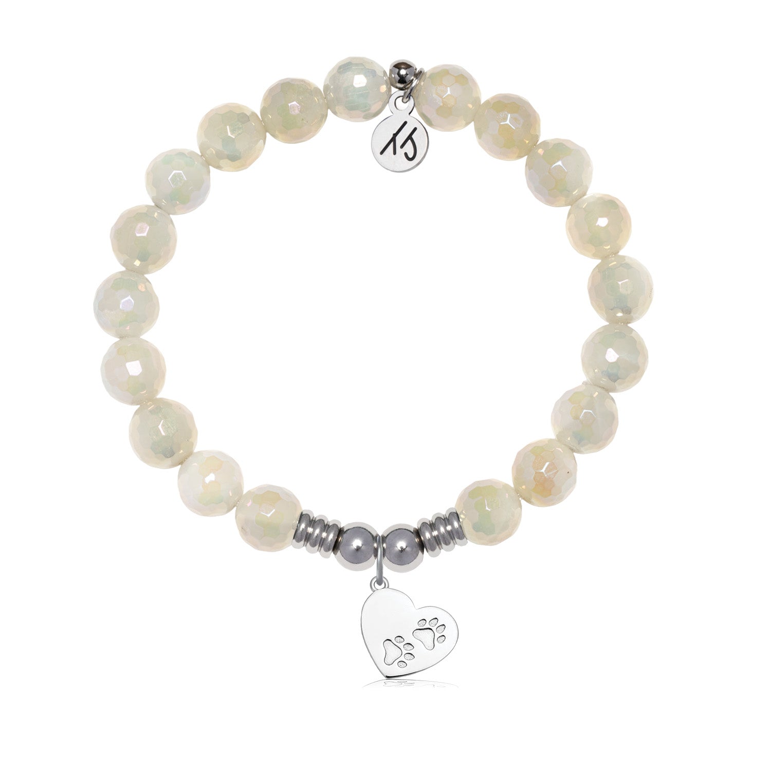 Paws of Love Charm with Moonstone Gemstone Bracelet