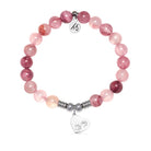 Paws of Love Charm with Pink Chalcedony Gemstone Bracelet