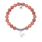 Paws of Love Charm with Strawberry Jade Gemstone Bracelet