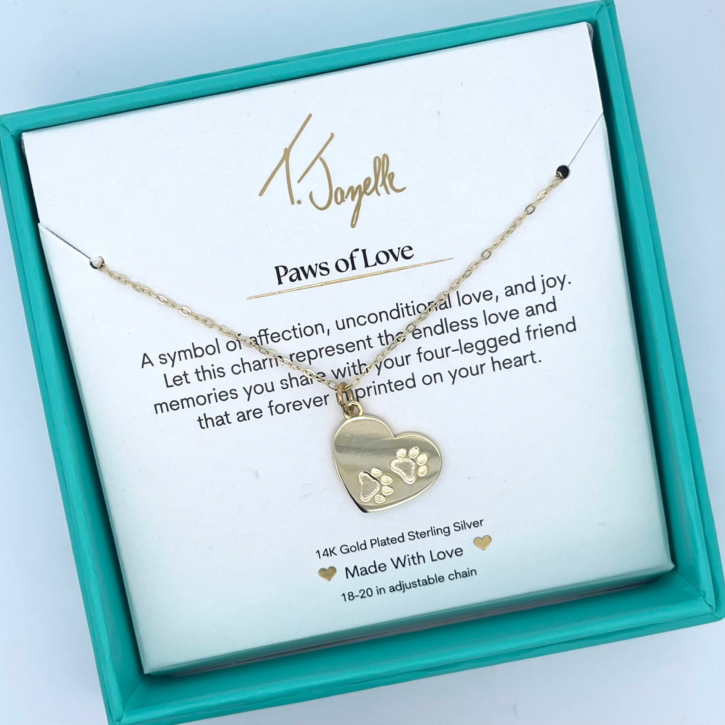Paws Of Love Gold Charm Necklace