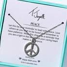 Peace CZ Sterling Silver Charm Necklace