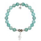 Peruvian Amazonite Gemstone Bracelet with Music Note Sterling Silver Charm
