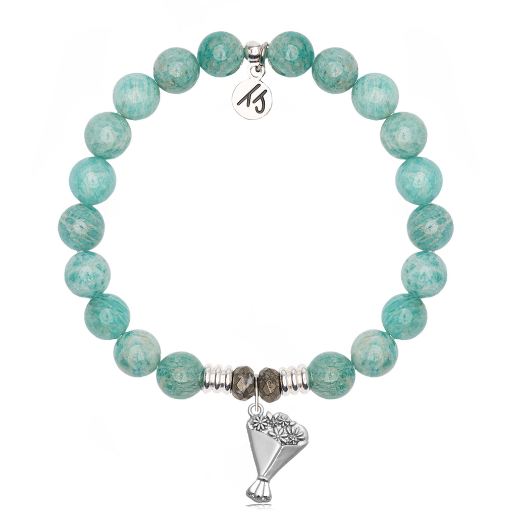Peruvian Amazonite Gemstone Bracelet with Thinking of You Sterling Silver Charm