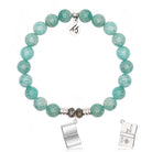 Peruvian Amazonite Gemstone Bracelet with Your Story Sterling Silver Charm