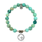 Peruvian Turquoise Gemstone Bracelet with What is Meant To Be Sterling Silver Charm