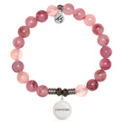 Pink Chalcedony Gemstone Bracelet with Endless Love Godmother Sterling Silver Charm