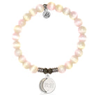 Pink Champagne Cats Eye Gemstone Bracelet with 11:11 Sterling Silver Charm