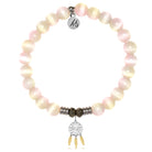 Pink Champagne Cats Eye Gemstone Bracelet with Dream Catcher Sterling Silver Charm