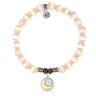 Pink Champagne Cats Eye Gemstone Bracelet with Radiant Soul Sterling Silver Charm
