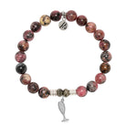 Pink Rhodonite Gemstone Bracelet with Cheers Sterling Silver Charm