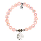 Pink Selenite Gemstone Bracelet with 11:11 Sterling Silver Charm