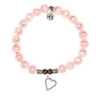 Pink Selenite Gemstone Bracelet with Everlasting Love Sterling Silver Charm