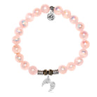 Pink Selenite Gemstone Bracelet with Infinite Protection Sterling Silver Charm