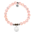 Pink Selenite Gemstone Bracelet with Resilience Sterling Silver Charm