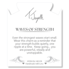 Pink Selenite Gemstone Bracelet with Waves of Strength Sterling Silver Charm