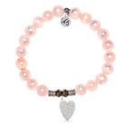Pink Selenite Gemstone Bracelet with You are Loved Sterling Silver Charm