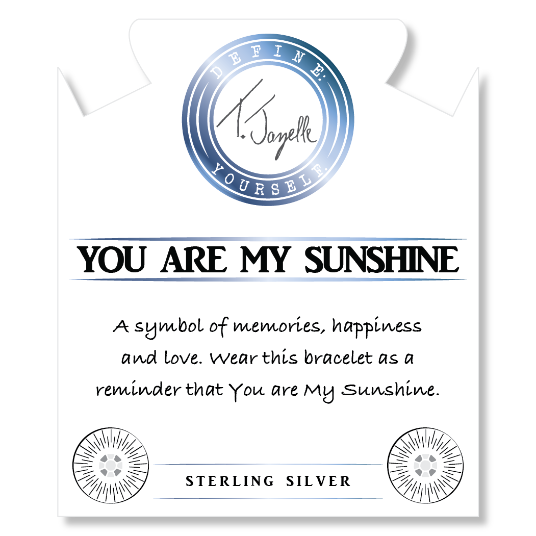 Pink Shell Stone Bracelet with You are my Sunshine Sterling Silver Charm
