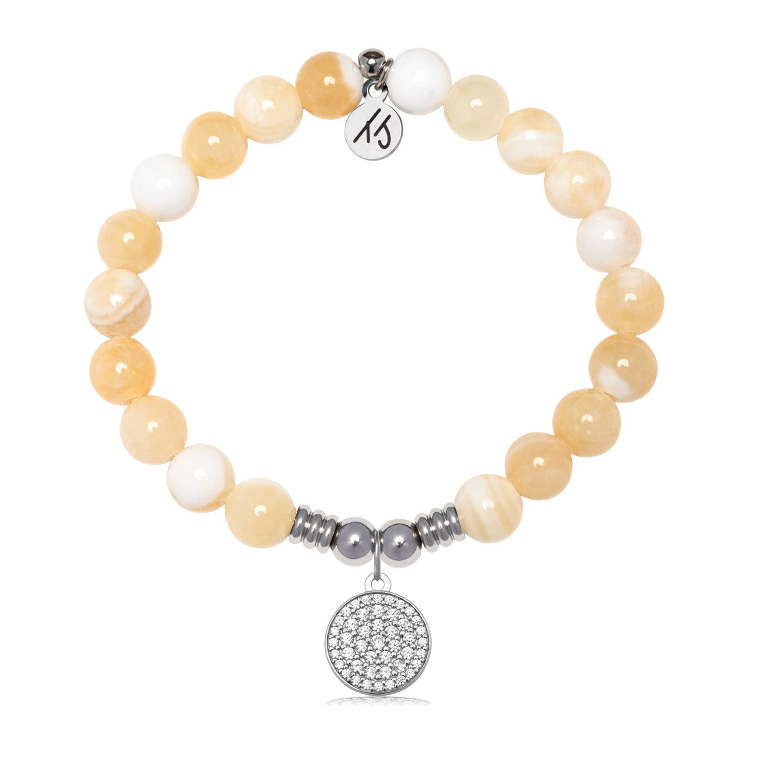 Positivity Charm with Yellow White Jade Gemstone Bracelet