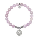 Prayers Charm with Kunzite Gemstone Bracelet