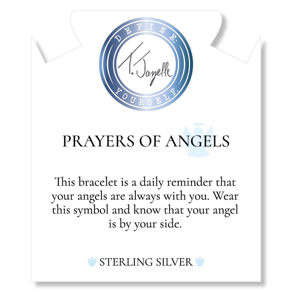 Prayers Collection: Pink Jade Gemstone Bracelet with Prayers of Angels Sterling Silver Charm