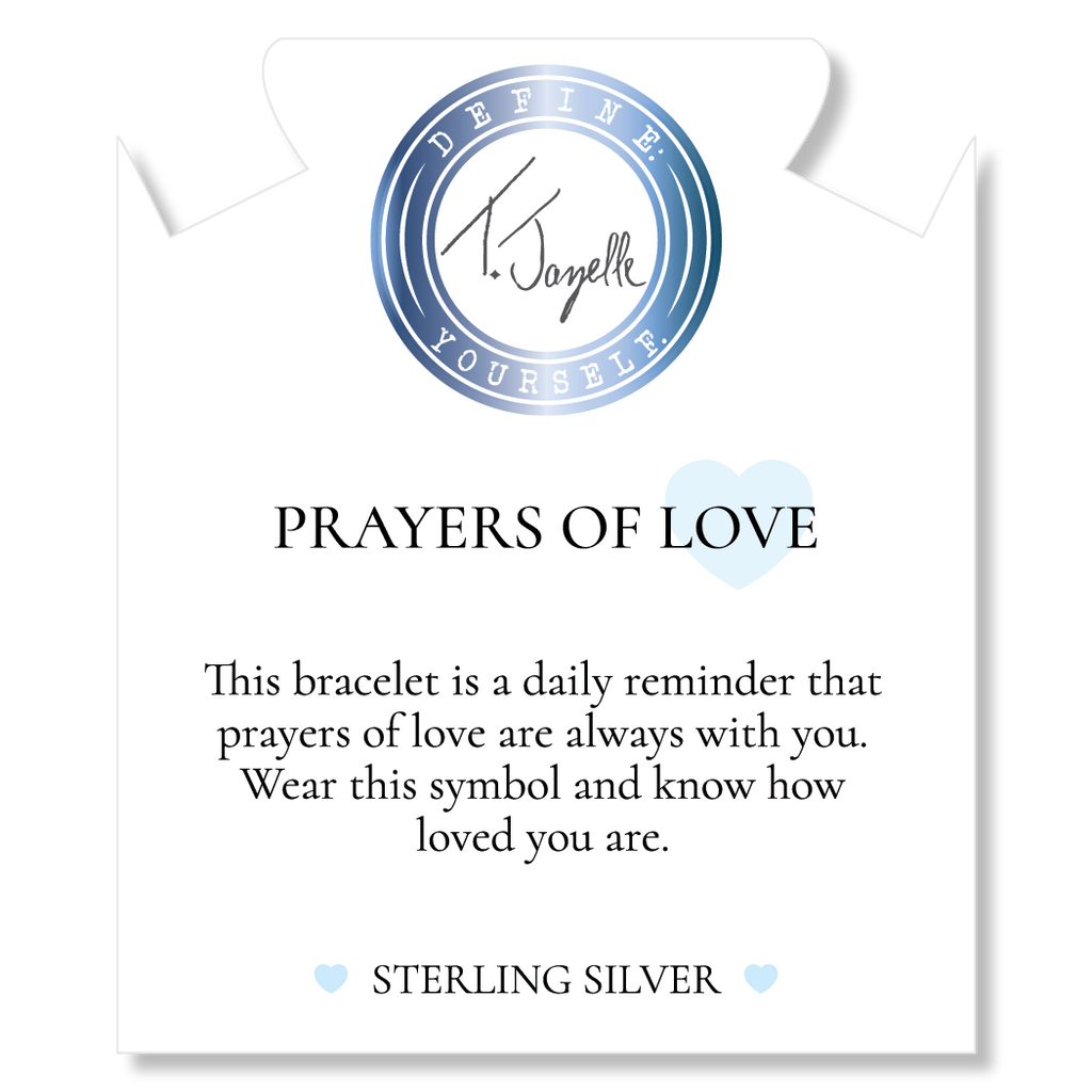 Prayers Collection: Rose Quartz Gemstone Bracelet with Prayers of Love Sterling Silver Charm