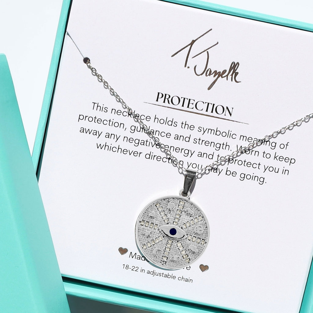 Protection Sterling Silver Charm Necklace