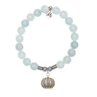 Pumpkin Charm with Blue Aquamarine Jade Gemstone Bracelet