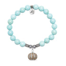 Pumpkin Charm with Blue Turquoise Gemstone Bracelet
